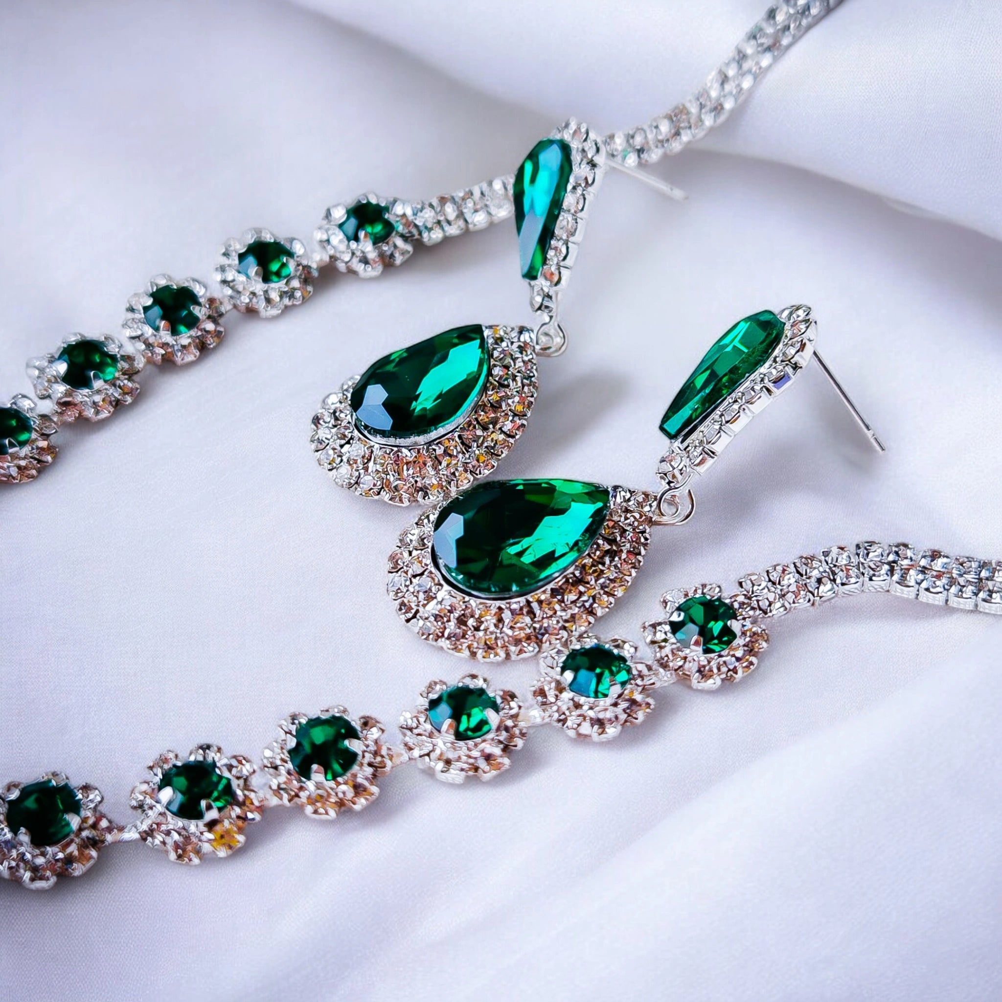 Emerald Set (Necklace+Earings+Bracelet) - Asiluna